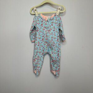 Burt's Bees Baby Long Sleeve Footed Sleep & Play Floral One Piece 0-3 Months
